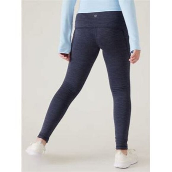 Athleta Girl High Rise Polartec Stash Legging Navy Heather XL (14) - Picture 4 of 9
